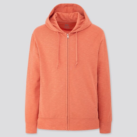 Uniqlo Men's Airism UV Sun Protection Shirt Orange Hooded Sweatshirt - Picture 2 of 7